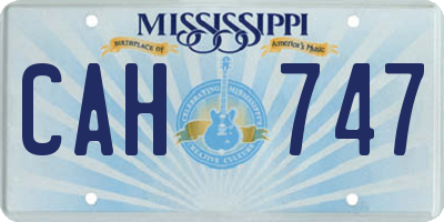 MS license plate CAH747