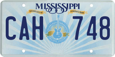 MS license plate CAH748