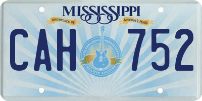 MS license plate CAH752