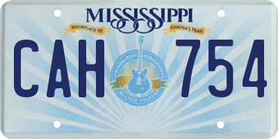 MS license plate CAH754