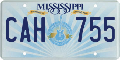 MS license plate CAH755
