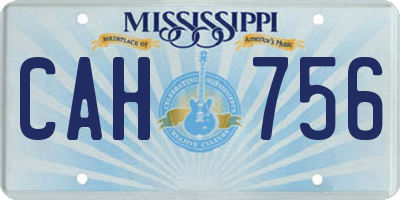MS license plate CAH756