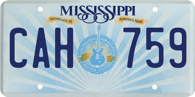 MS license plate CAH759