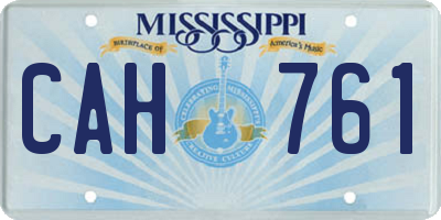 MS license plate CAH761