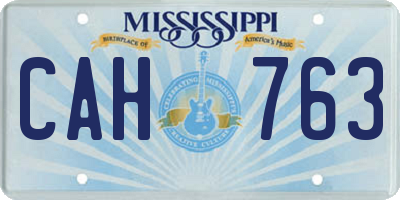 MS license plate CAH763