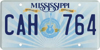MS license plate CAH764