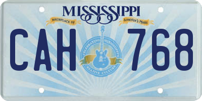 MS license plate CAH768