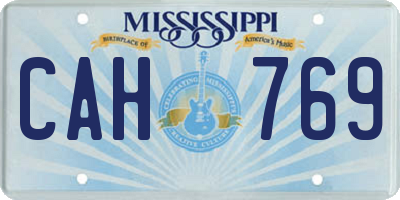 MS license plate CAH769