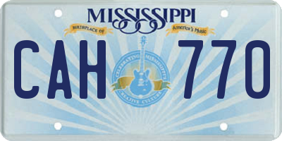 MS license plate CAH770