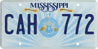 MS license plate CAH772