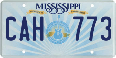 MS license plate CAH773