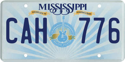 MS license plate CAH776