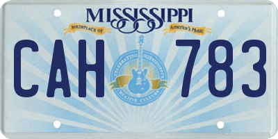 MS license plate CAH783