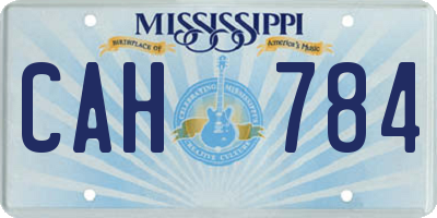 MS license plate CAH784