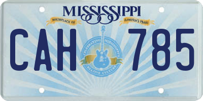 MS license plate CAH785