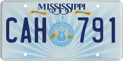MS license plate CAH791