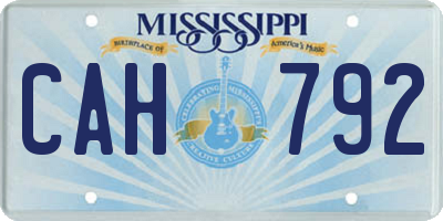 MS license plate CAH792