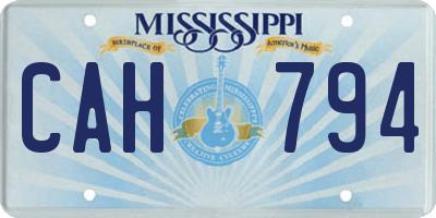 MS license plate CAH794