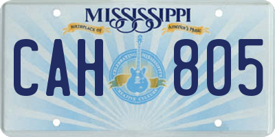 MS license plate CAH805