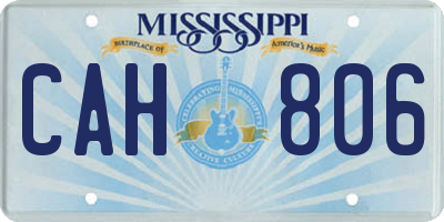 MS license plate CAH806