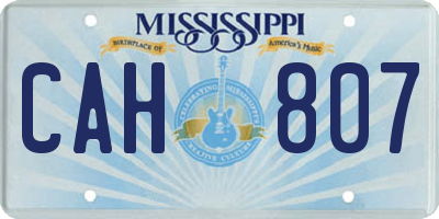 MS license plate CAH807