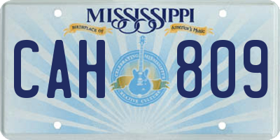 MS license plate CAH809