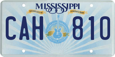 MS license plate CAH810