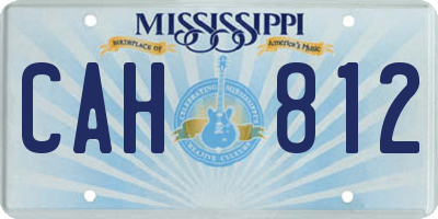 MS license plate CAH812