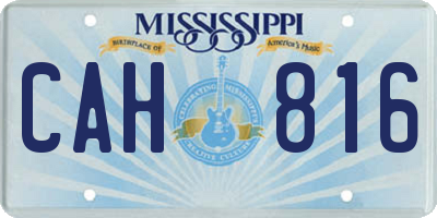 MS license plate CAH816