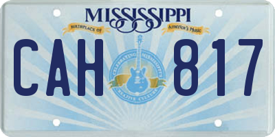 MS license plate CAH817