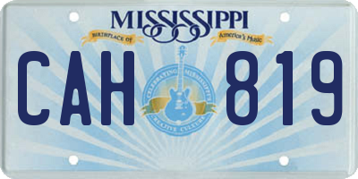 MS license plate CAH819