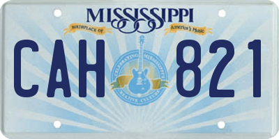 MS license plate CAH821