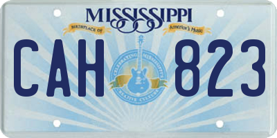 MS license plate CAH823
