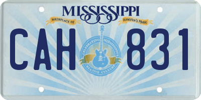 MS license plate CAH831