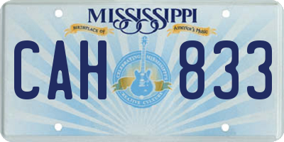 MS license plate CAH833