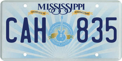 MS license plate CAH835
