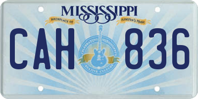 MS license plate CAH836