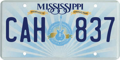 MS license plate CAH837