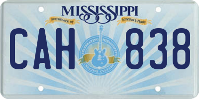 MS license plate CAH838