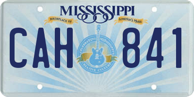 MS license plate CAH841