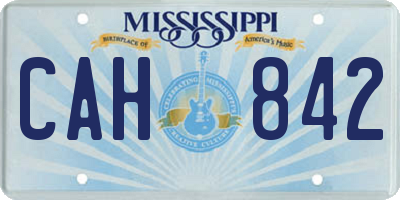 MS license plate CAH842