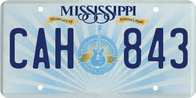 MS license plate CAH843