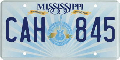 MS license plate CAH845