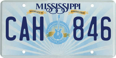 MS license plate CAH846