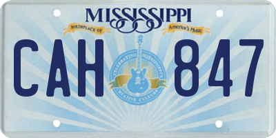 MS license plate CAH847