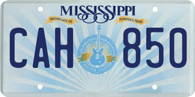 MS license plate CAH850