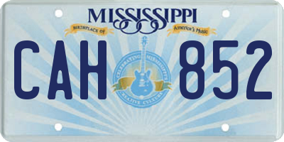 MS license plate CAH852