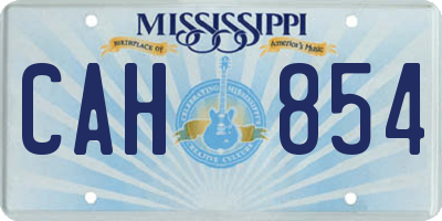 MS license plate CAH854
