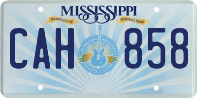 MS license plate CAH858