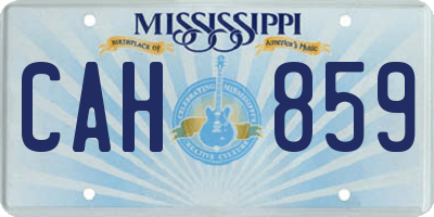MS license plate CAH859